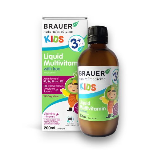 TP BVSK Brauer Kids Liquid Multivitamin with Iron-Dạng lỏng (200mL) cho trẻ từ 3 tuổi trở lên