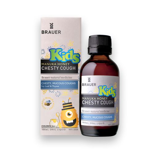 TP BVSK Brauer Honey Kids Chesty Cough-Dạng lỏng (100mL) hỗ trợ giảm ho cho trẻ